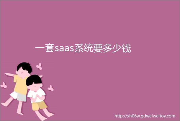 一套saas系统要多少钱