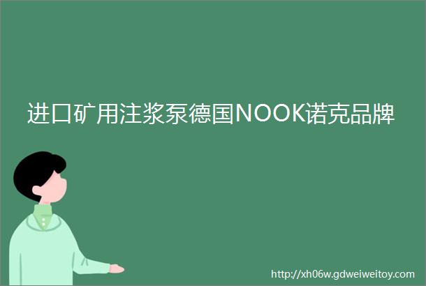 进口矿用注浆泵德国NOOK诺克品牌