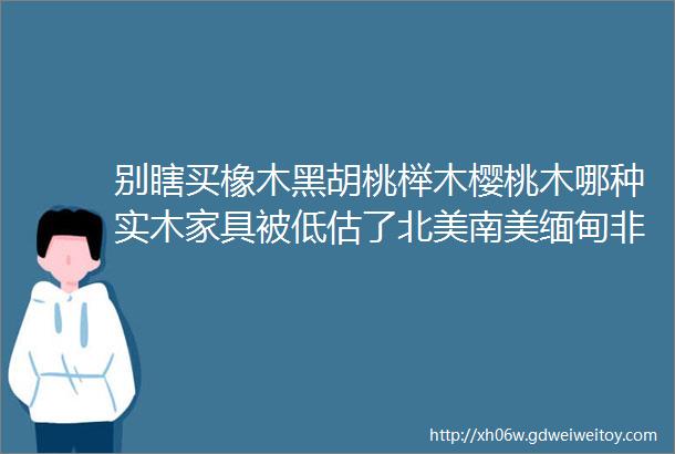 别瞎买橡木黑胡桃榉木樱桃木哪种实木家具被低估了北美南美缅甸非洲哪里产的是真品一次搞懂买家具09